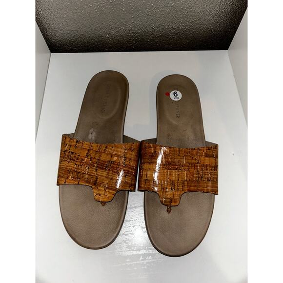 Donald J Pliner Twigi Scandi GoblinCore Fairycore Hippie Cork Thong Sandals Slid - Picture 4 of 6